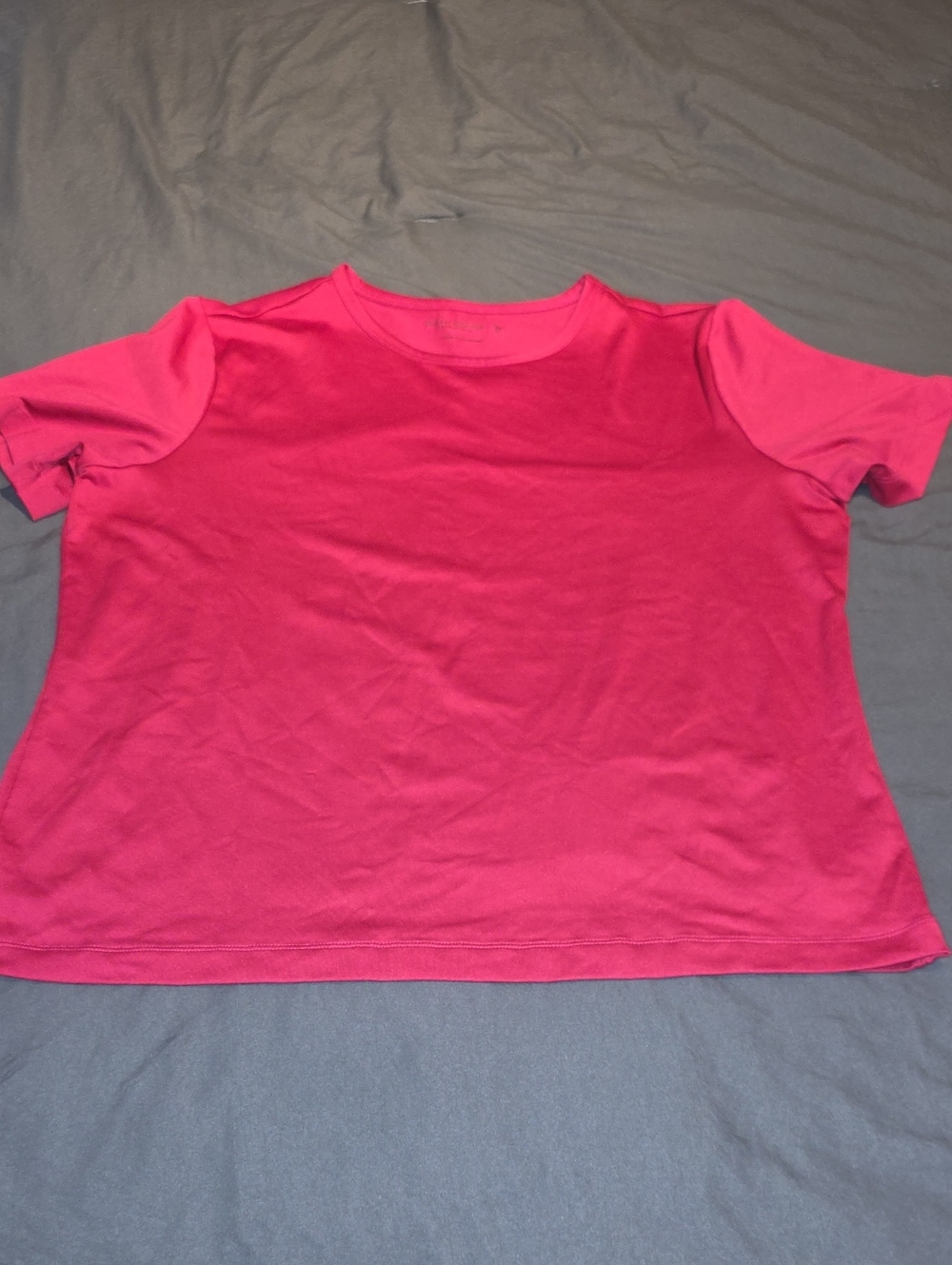 Susan Graver Short Sleeve Crewneck in Bright Pink